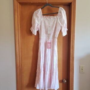 Ivy City Co Pink Valencia Midi Dress